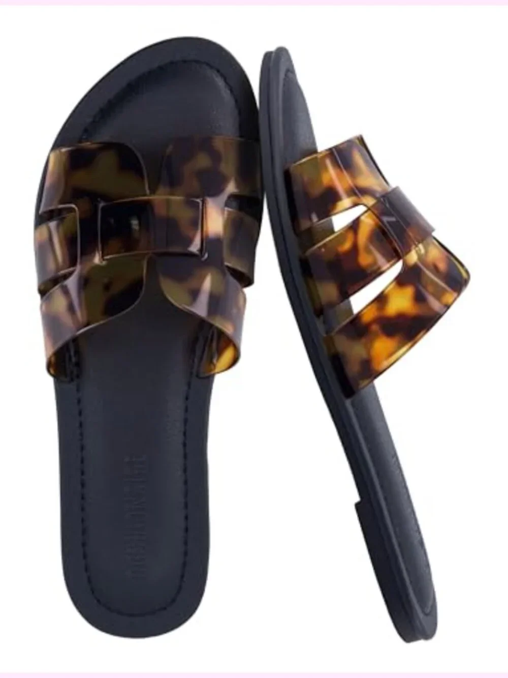 Women's Slide Sandals with Cushioned Footbed - Waterproof Jelly